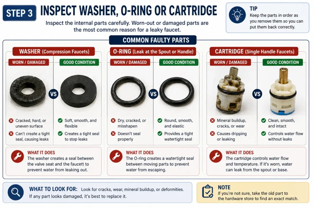  Inspect the Washer, O-Ring or Cartridge