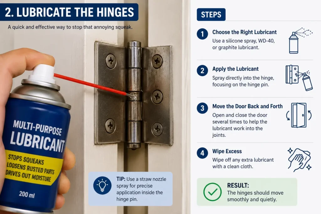 Lubricate the Hinges