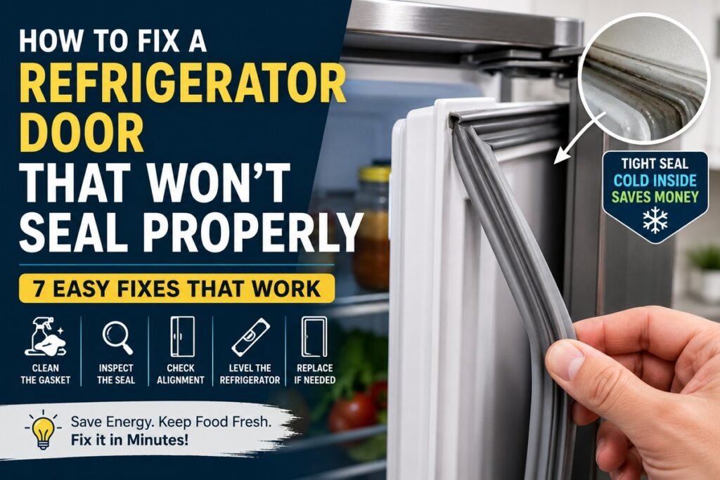 how to fix a refrigerator door that won't seal properly