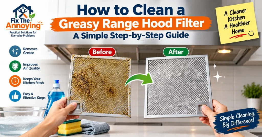 how to clean a greasy range hood filter