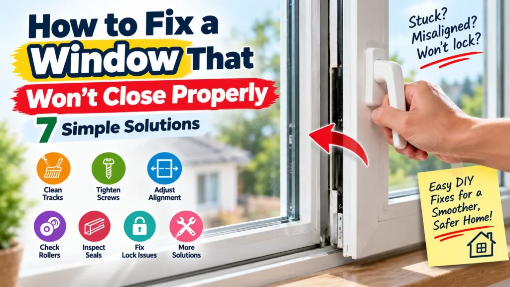 how to fix a window that won't close properly