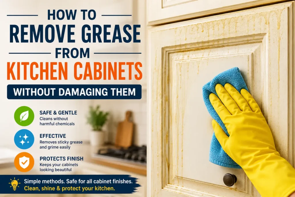 how to remove grease from kitchen cabinets