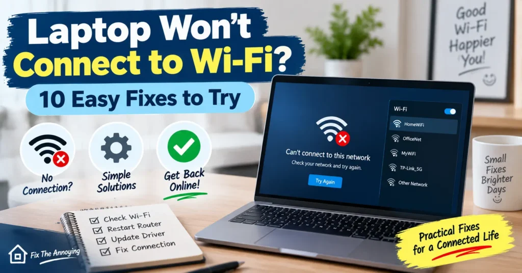 laptop won't connect to Wi-Fi