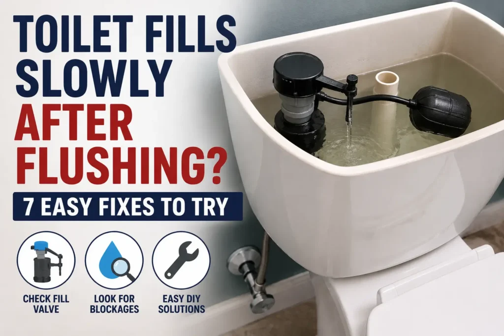 toilet fills slowly after flushing