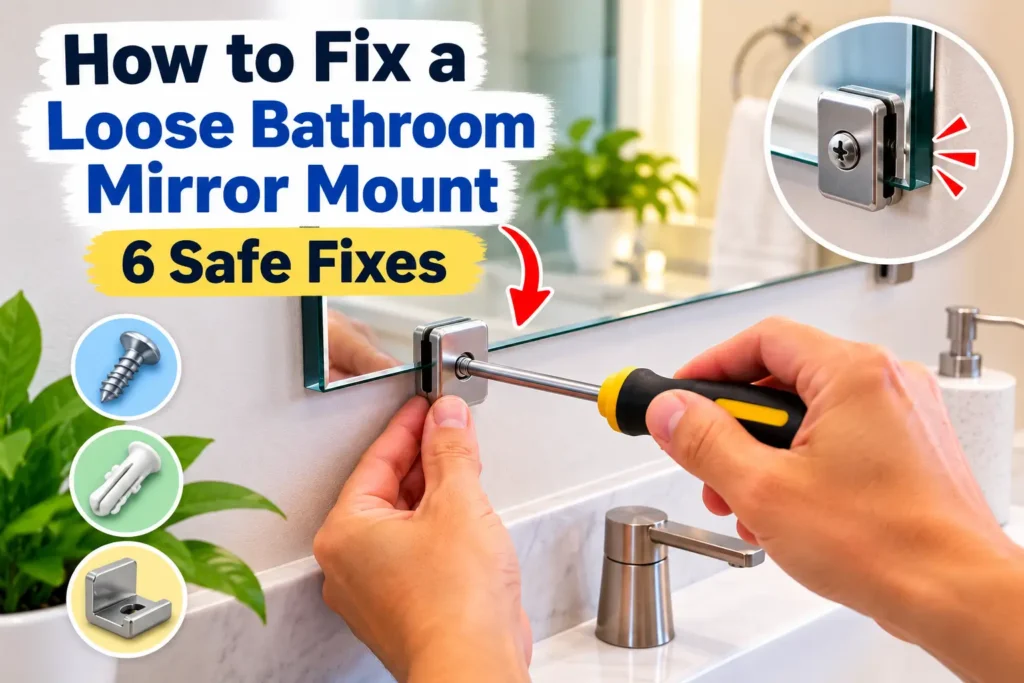 how to fix a loose bathroom mirror mount